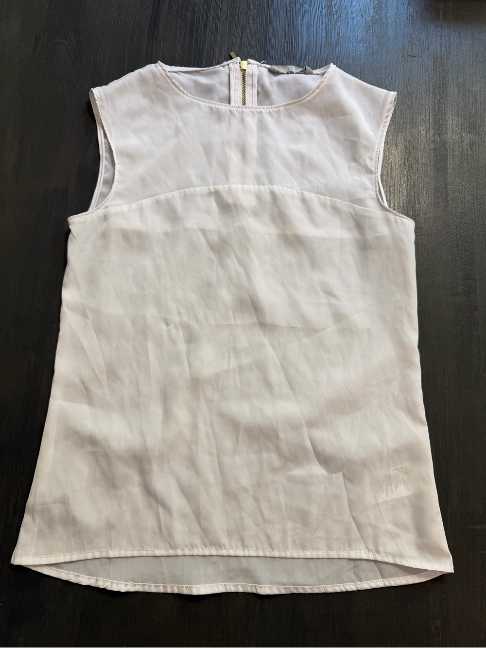 H&M Light Pink Sleeveless Blouse Bow Back Zip Top Size XS/S